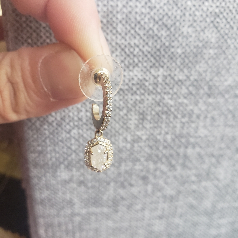 Gold iridescent drusy earrings Kendra Scott